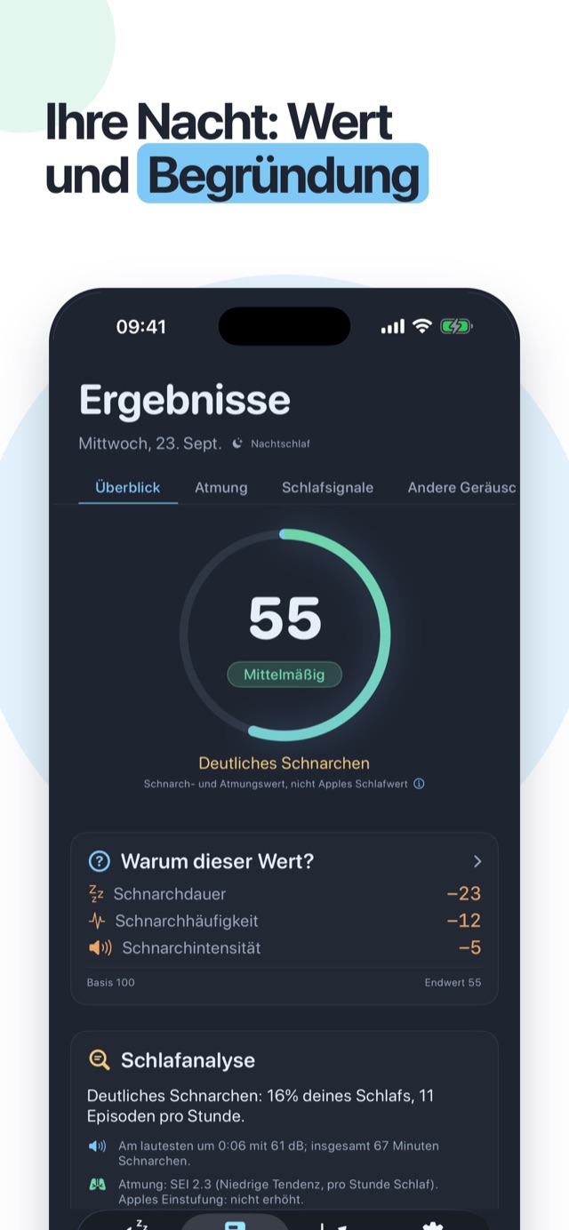 Ihre Nacht, bewertet und erklärt – der Nachtwert mit der Aufschlüsselung „Warum dieser Wert“