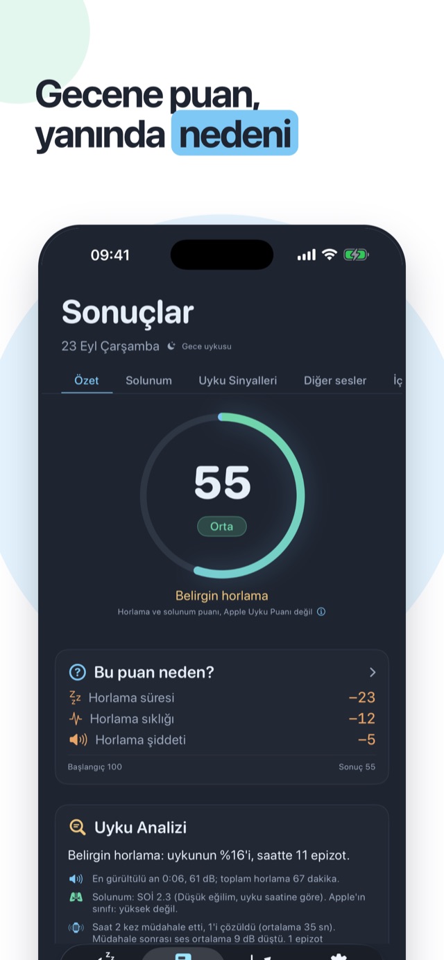 Geceniz, puanlanmış ve açıklanmış — “bu puan neden” dökümüyle gece puanı